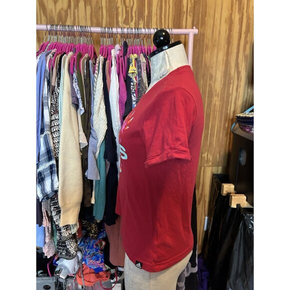 Adidas x FARM Rio Graphic Crew Neck Tee Bold Red Short Sleeve Size XS - Picture 6 of 9